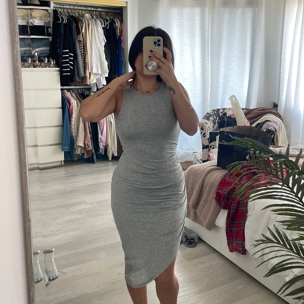 Grey midi dress